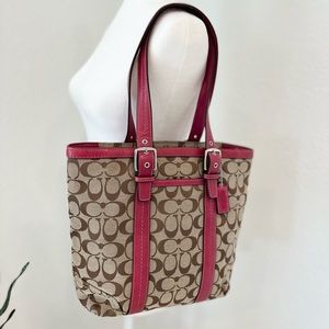 COACH signature jacquard shoulder bag